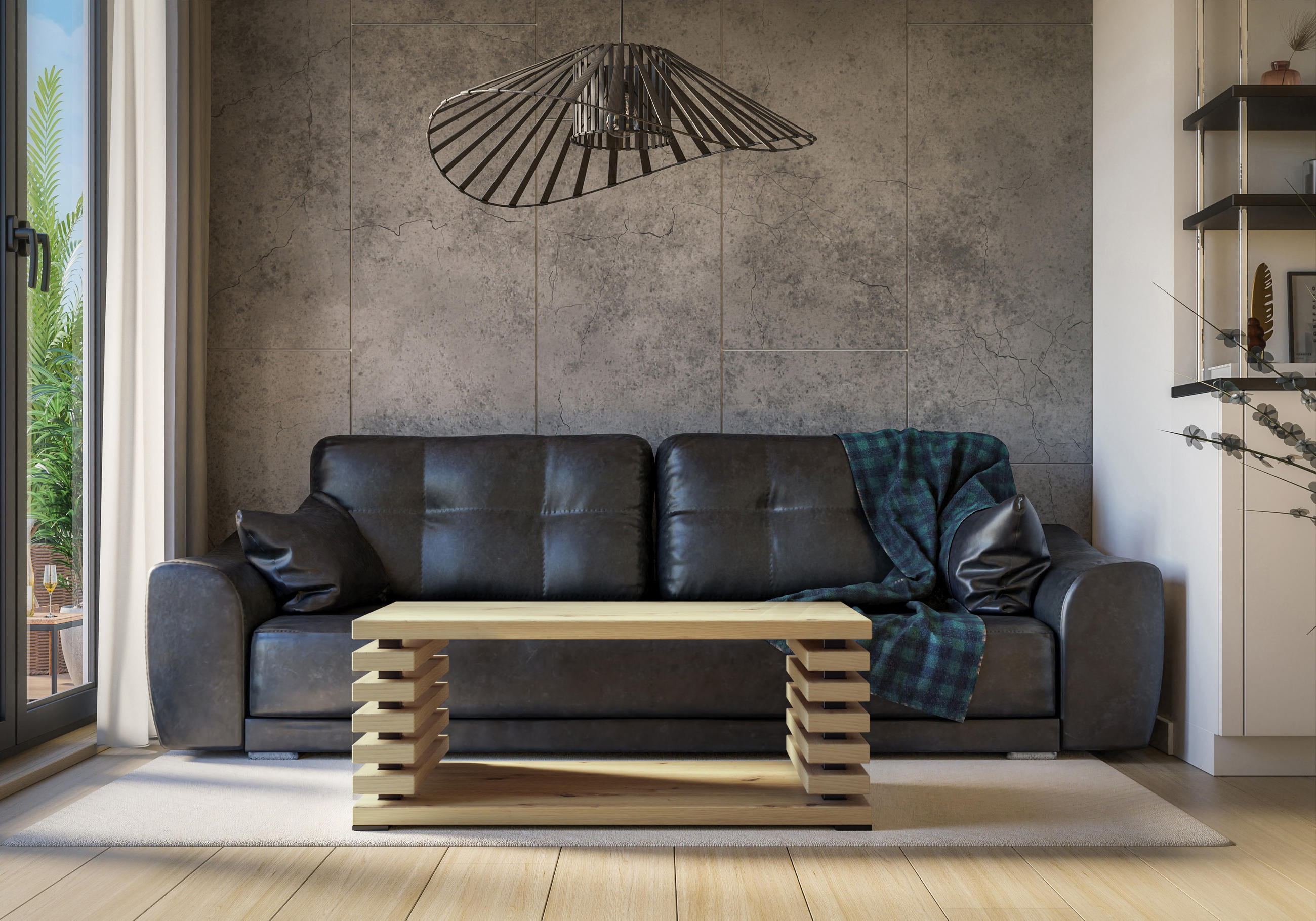 KAFFEETISCH 120x60x44 cm - Artisan Eiche Optik - ORTO - Eichefarben, Holzwerkstoff (120/60/44cm) - ALTDECOR