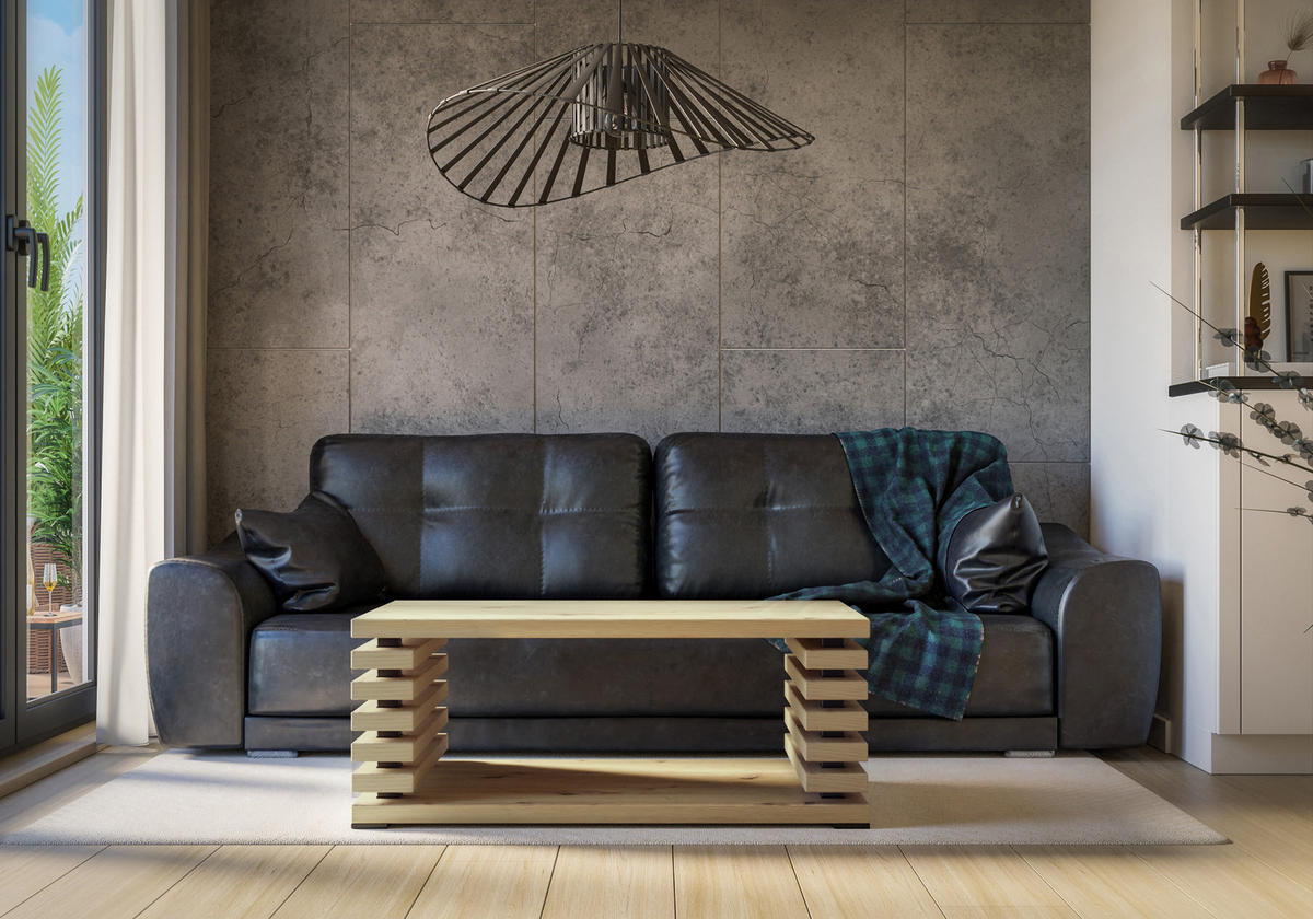 KAFFEETISCH 120x60x44 cm - Artisan Eiche Optik - ORTO - Eichefarben, Holzwerkstoff (120/60/44cm) - ALTDECOR