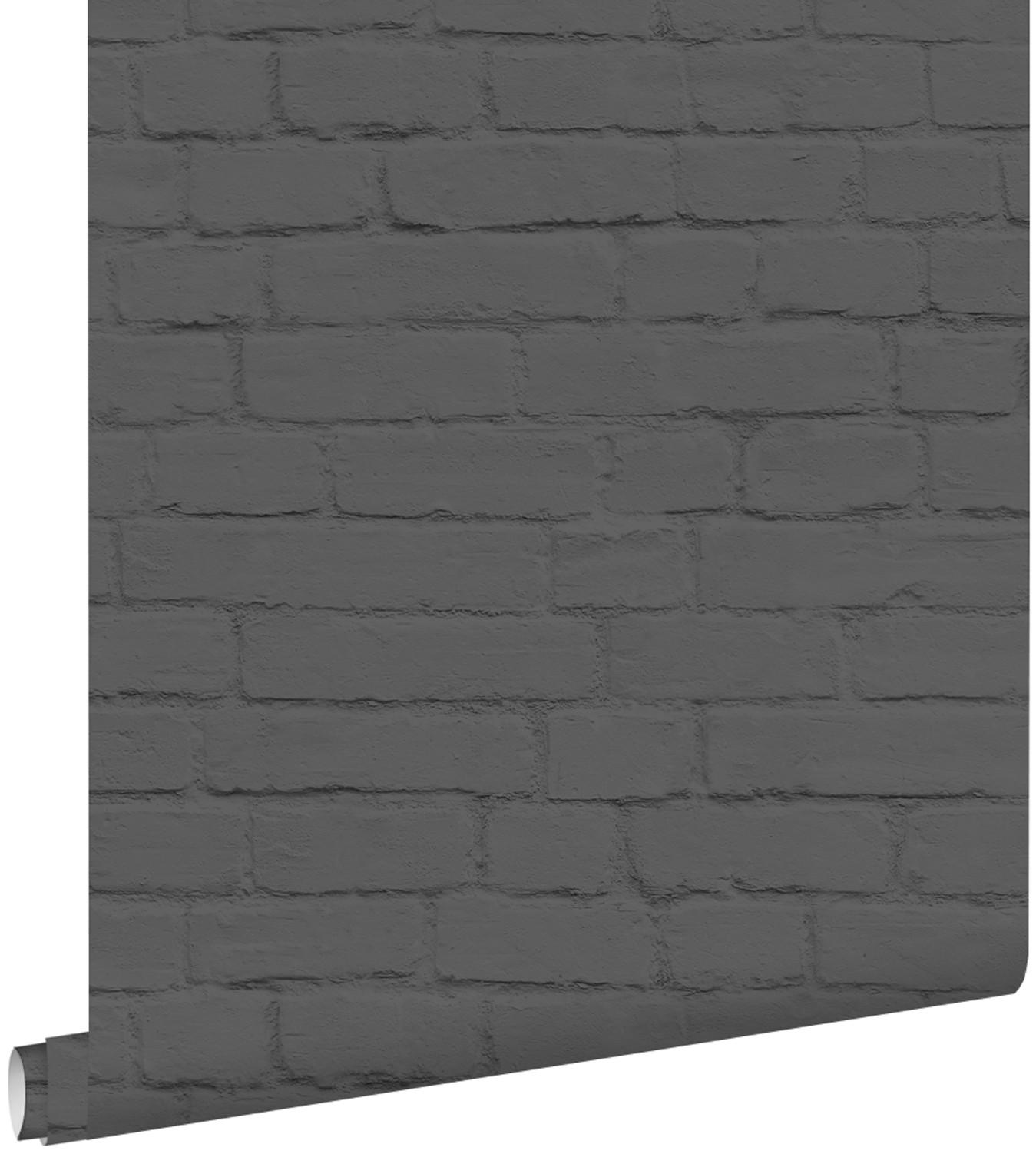 TAPETE Steinoptik 53 cm x 10.05 m - Schwarz, Papier (53/1000cm) - ESTAhome
