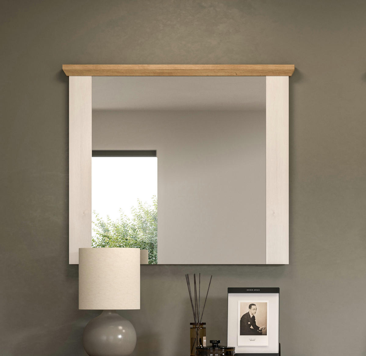 SPIEGEL Siena Garderobe in Sibiu Lärche Nachbildung und Artisan Eiche Nachbildung B/H/T: 82x70x4 cm - Lärchefarben, Holzwerkstoff (82/70/4cm)