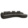 ECKSOFA mit Rundecke - Anthrazit/Schwarz, Kunststoff/Textil (340/225cm) - home24