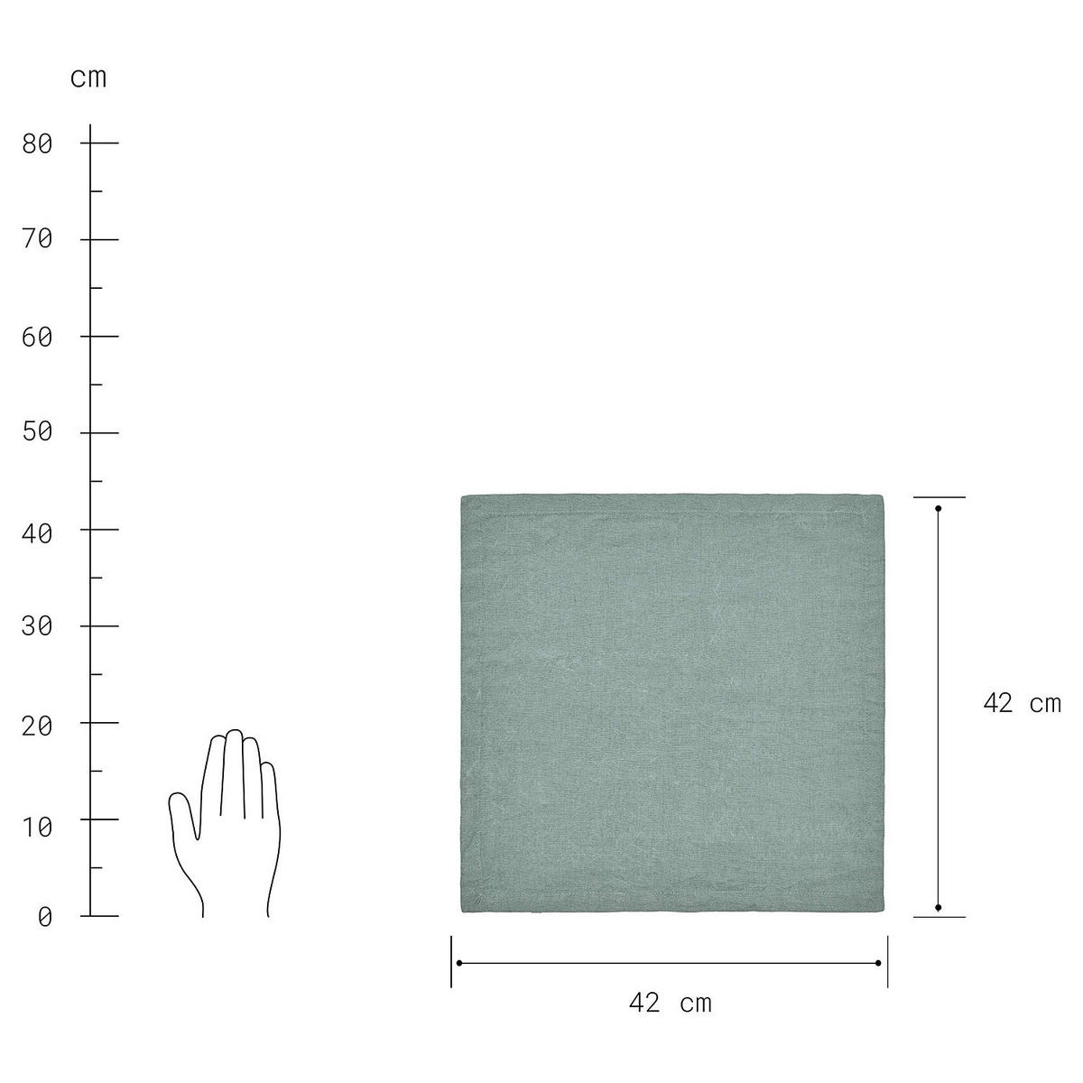 SERVIETTE Riga - Grün, Textil (42/42cm) - Butlers