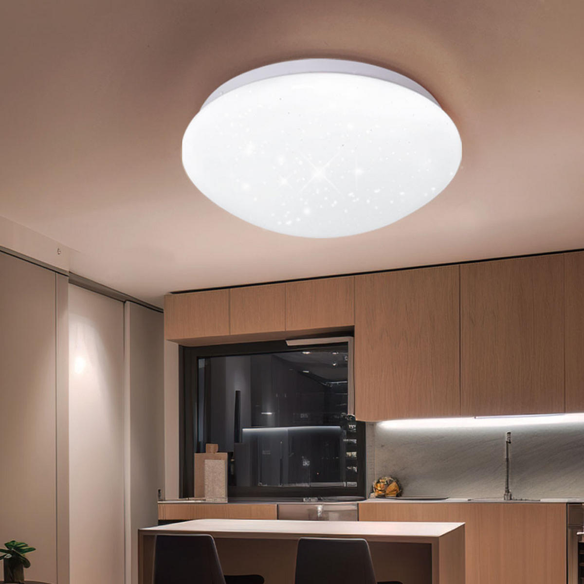 LED DECKENLEUCHTE Sternenhimmel Weiß 2er Set - Weiß, Metall (26/26/9.5cm)
