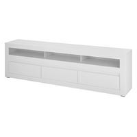TV-LOWBOARD weiß matt, Evoke Eiche, TV-Unterteil 217 cm, Soft-Close-Funktion - Eichefarben/Silberfarben, Holzwerkstoff/Kunststoff (217/63/42cm) - Furn.Design