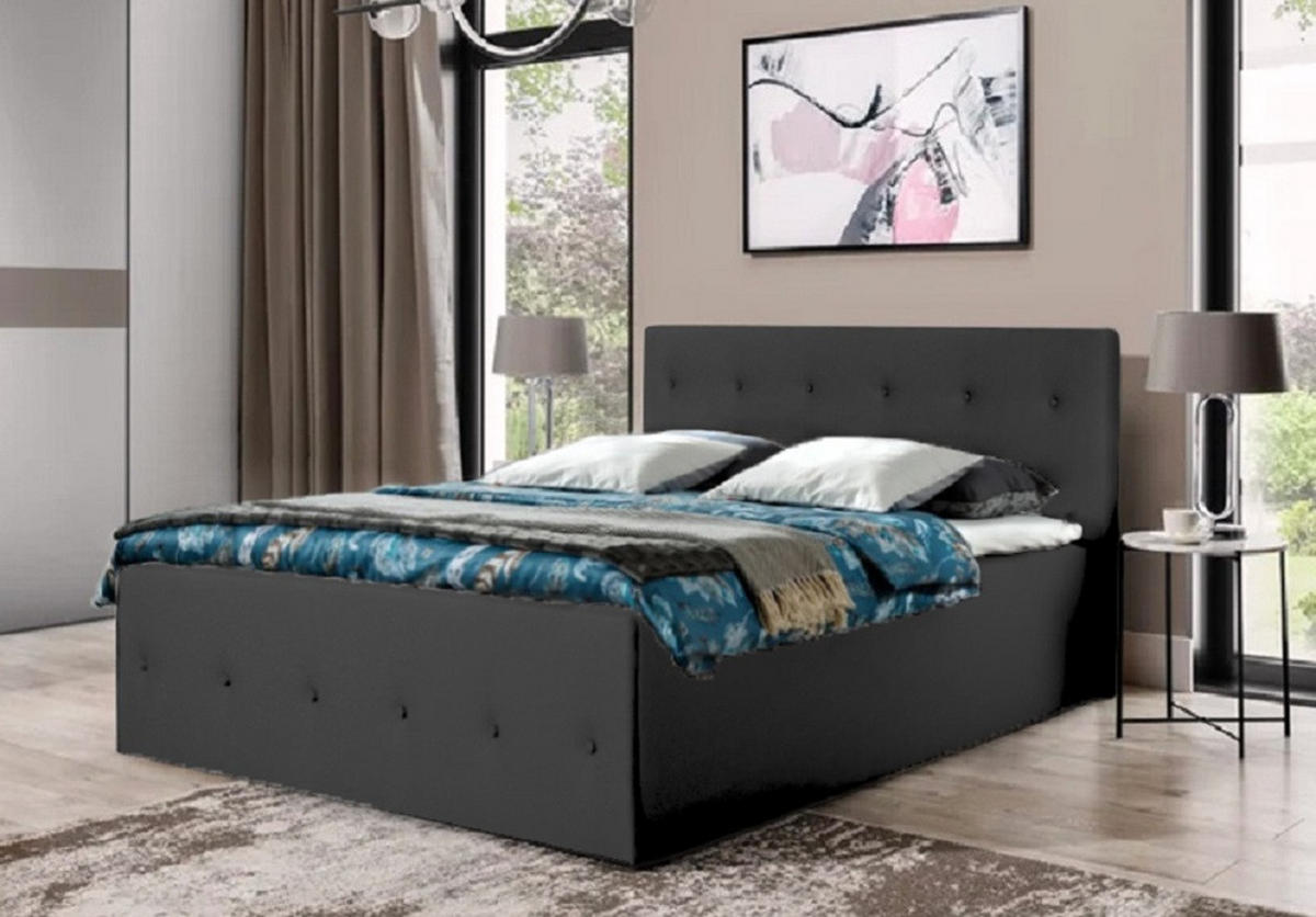 POLSTERBETT Atalanta Schwarz 120 x 200 x 40 cm Ohne Matratze und Lattenrost - Schwarz, Holz (120/200cm) - Halmon Schlafkomfort Betten 