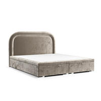 POLSTERBETT Harmony mit Stauraum 200/200 cm Beige im Lotta Stoff - Chromfarben/Beige, Holz/Holzwerkstoff (200/200cm) - AltaBeds