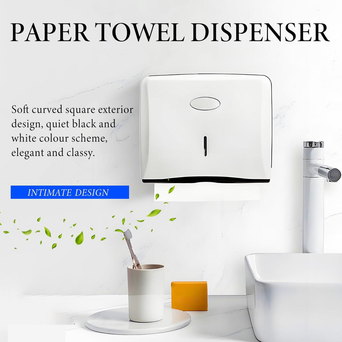 TOILETTENPAPIERHALTER, Wandmontierter Papierhandtuchspender - Weiß, Kunststoff (21/9/27cm) - BELZ