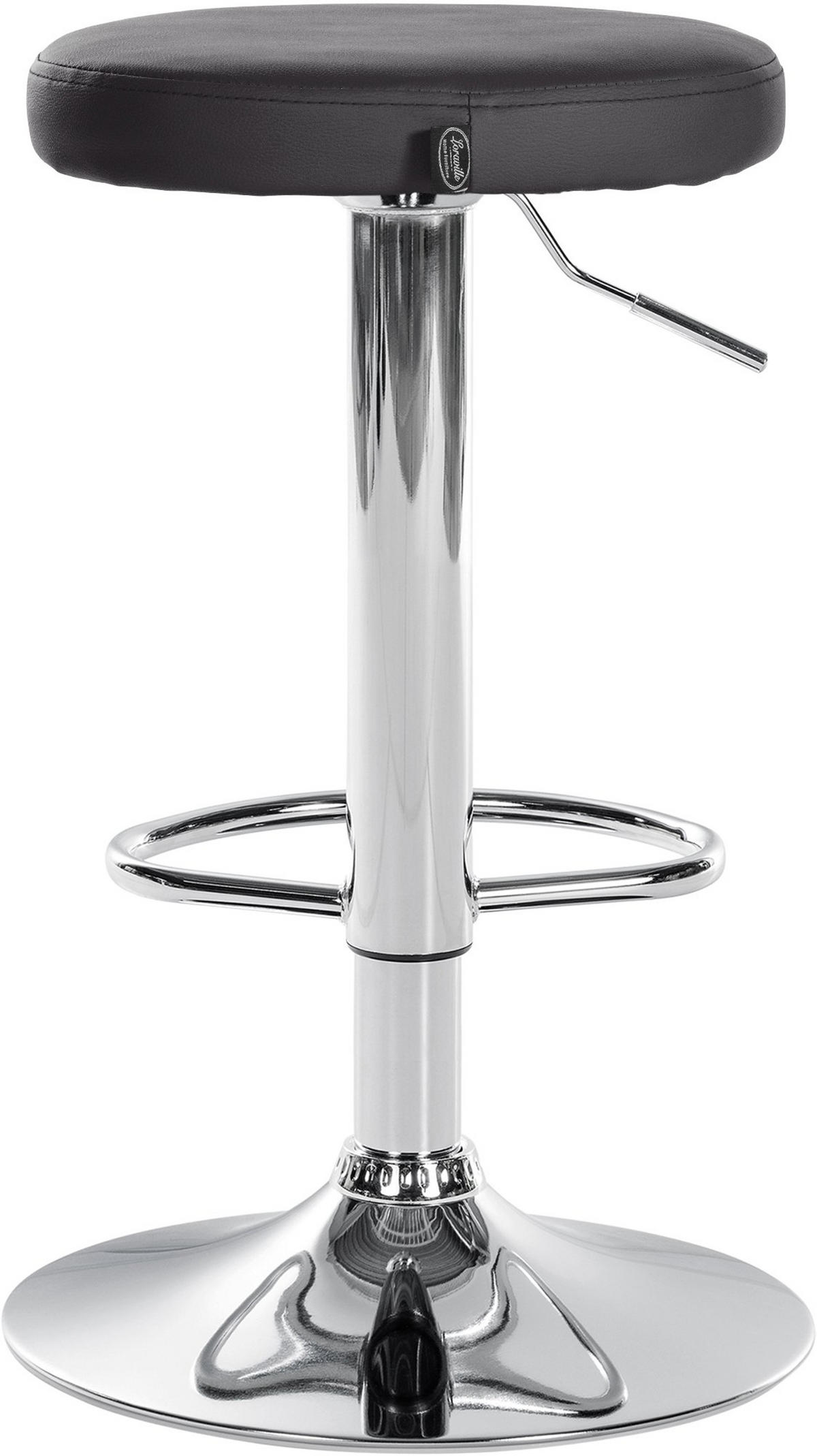 BARHOCKER 2er Set Pontius Kunstleder chrom schwarz - Chromfarben/Schwarz, Kunststoff/Metall (38.5/81/38.5cm) - TPFLiving