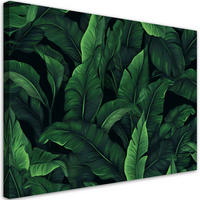 WANDBILD exotische blätter in monochromem grün - Grün, Textil (60/40cm) - Feeby