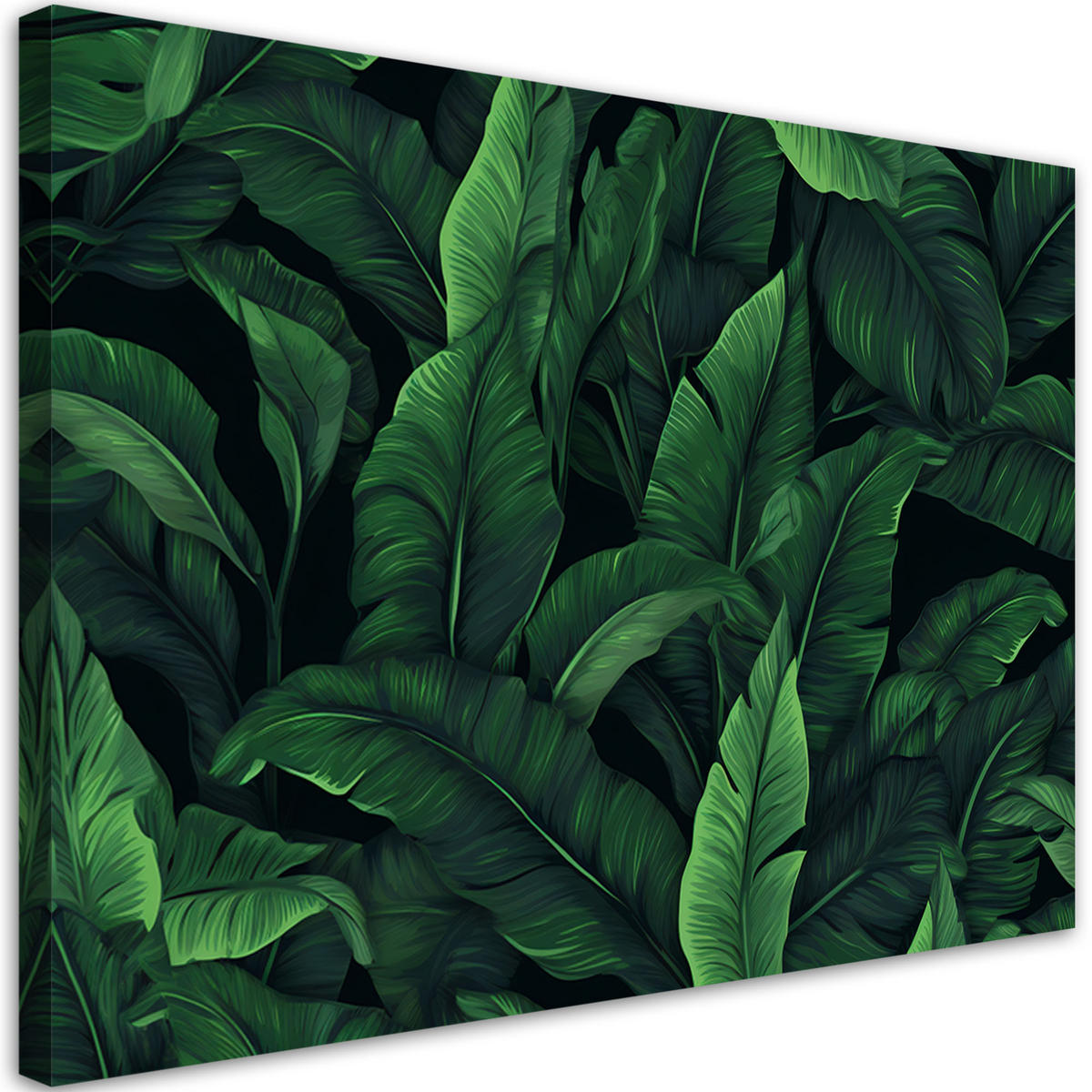 WANDBILD exotische blätter in monochromem grün - Grün, Textil (60/40cm) - Feeby