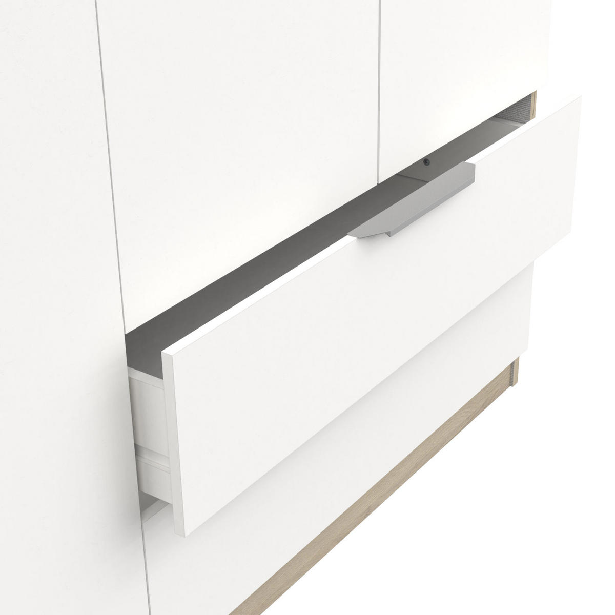 SCHRANK, 8 Türen - GHOST - Weiß und Eiche - 157,3 x 203 x 51,1 cm - Weiß/Sonoma Eiche, Holz (157/203/51cm) - Demeyere