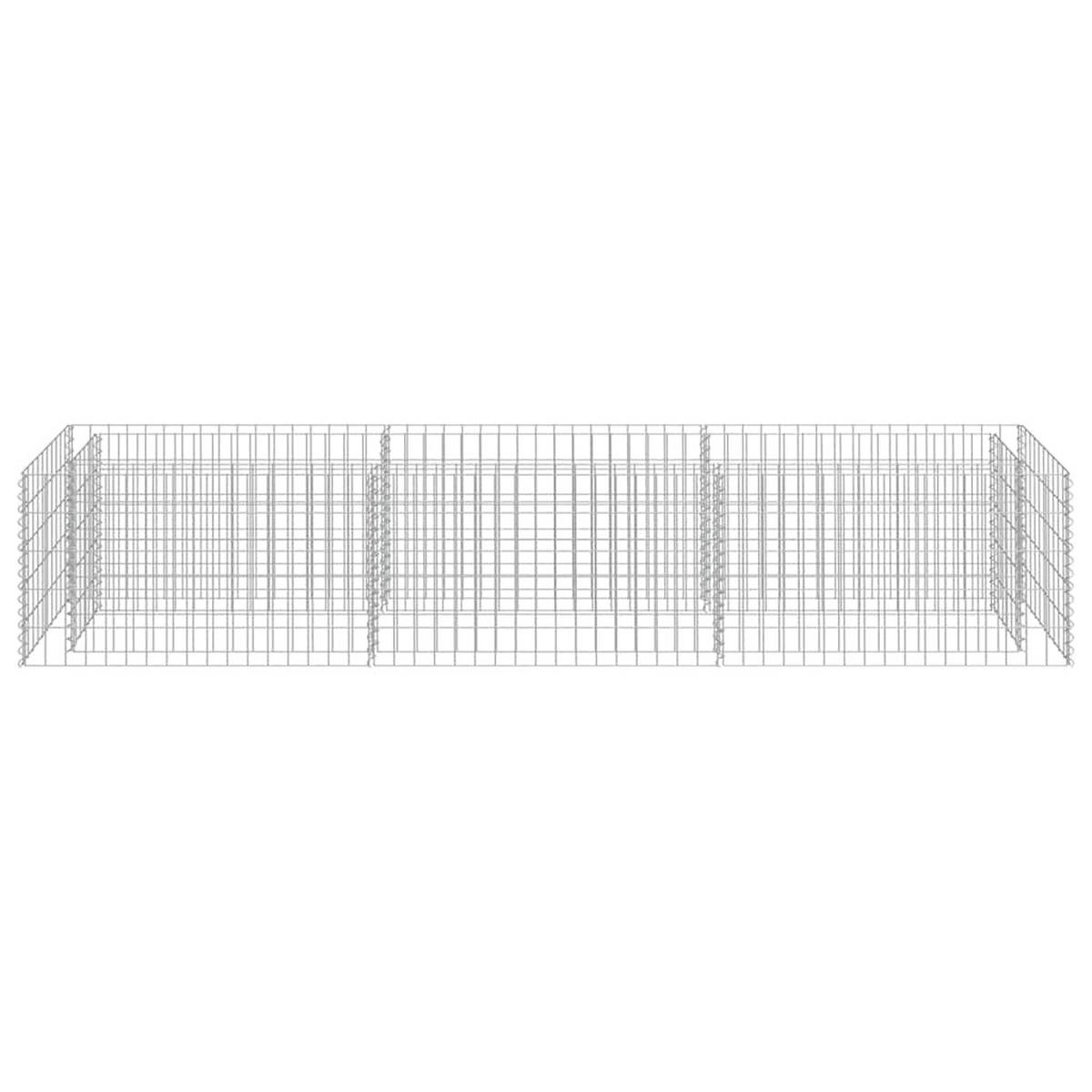 GABIONEN-HOCHBEET Verzinkter Stahl Silber - Silberfarben, Metall (50/50/250cm) - furnicato