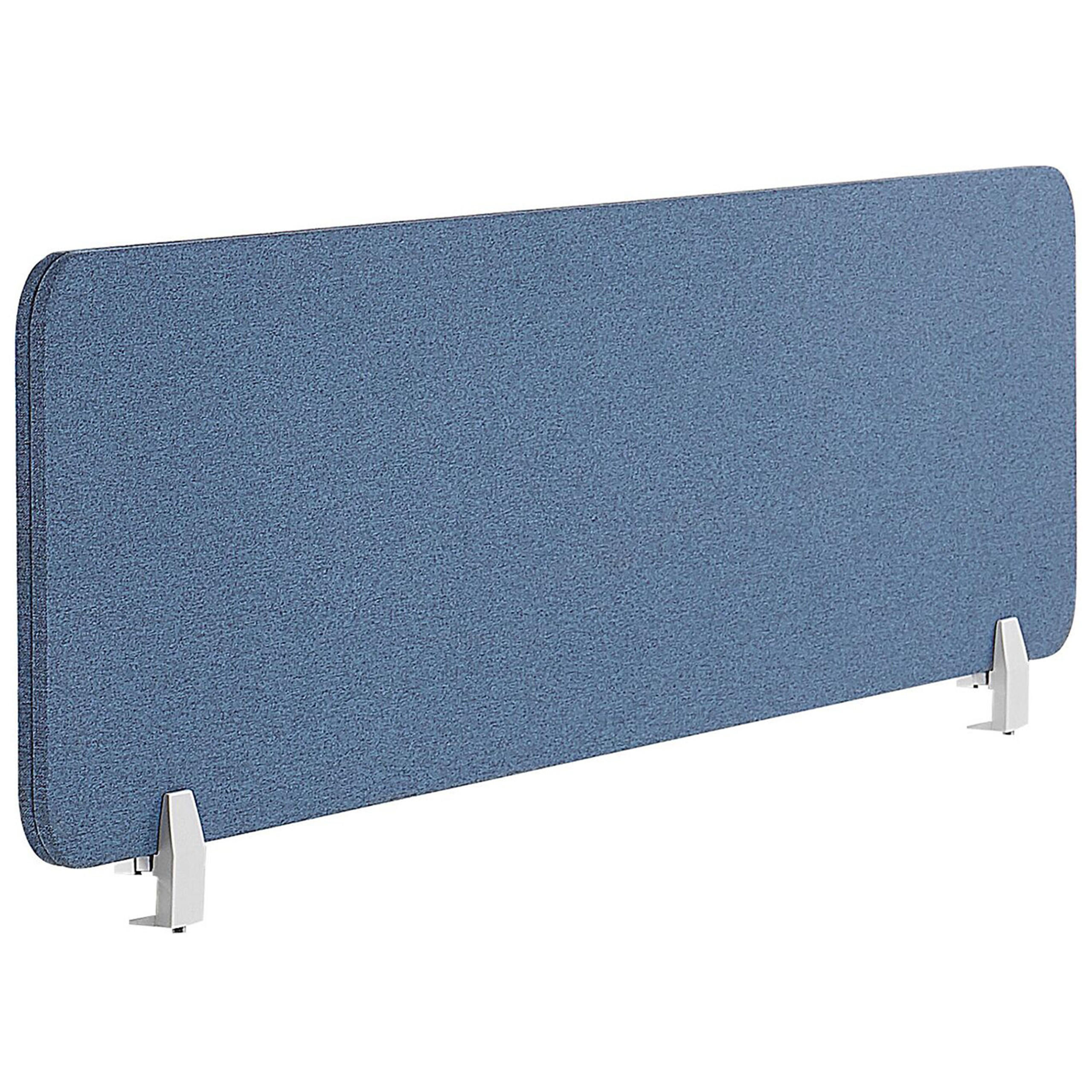 Beliani Schreibtischtrennwand Blau 120x40x2 cm