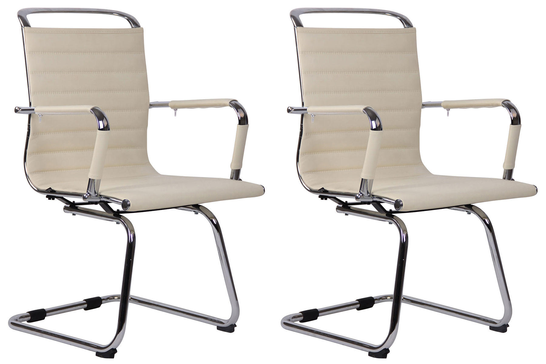 SCHWINGSTUHL 2er Set Lederlook creme - Creme, Textil/Metall (57/96/60cm) - CLP
