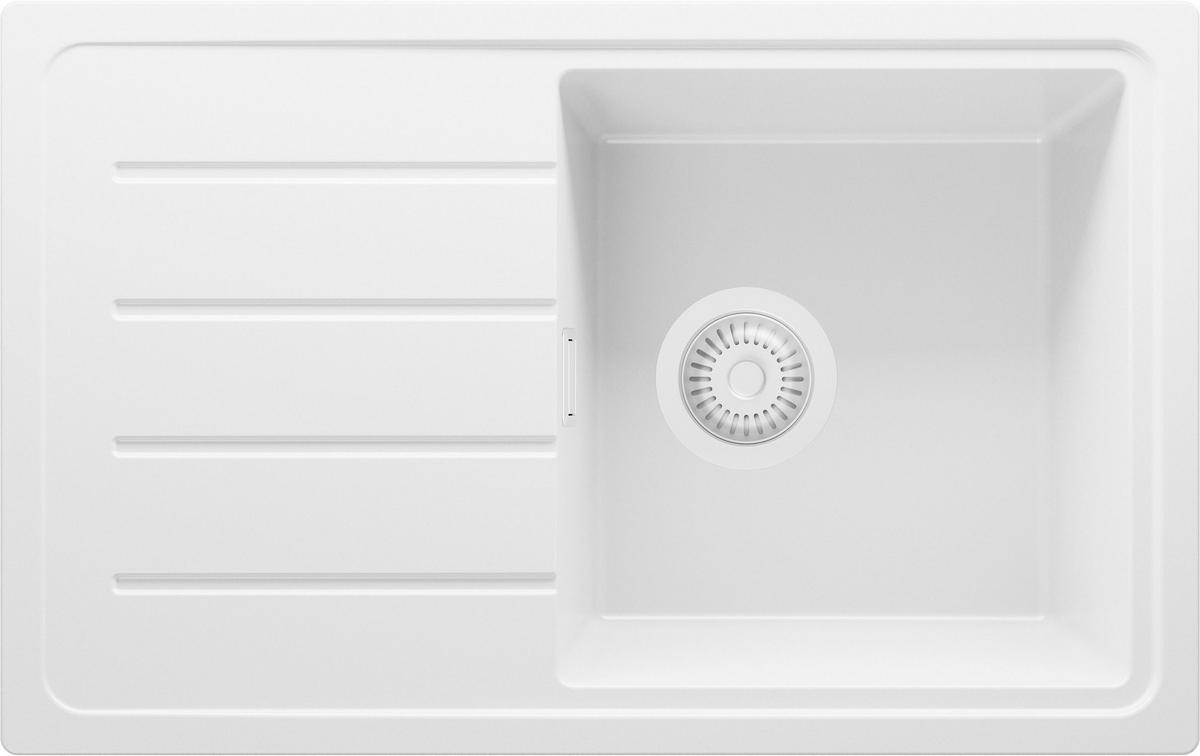 SPÜLBECKEN Kopenhagen Easy, 2-er set Alles Weiß 70/44 cm 1 Becken + Ablauf-Set ab 45er Unterschrank - Weiß, Kunststoff (70/20/44cm) - Primagran