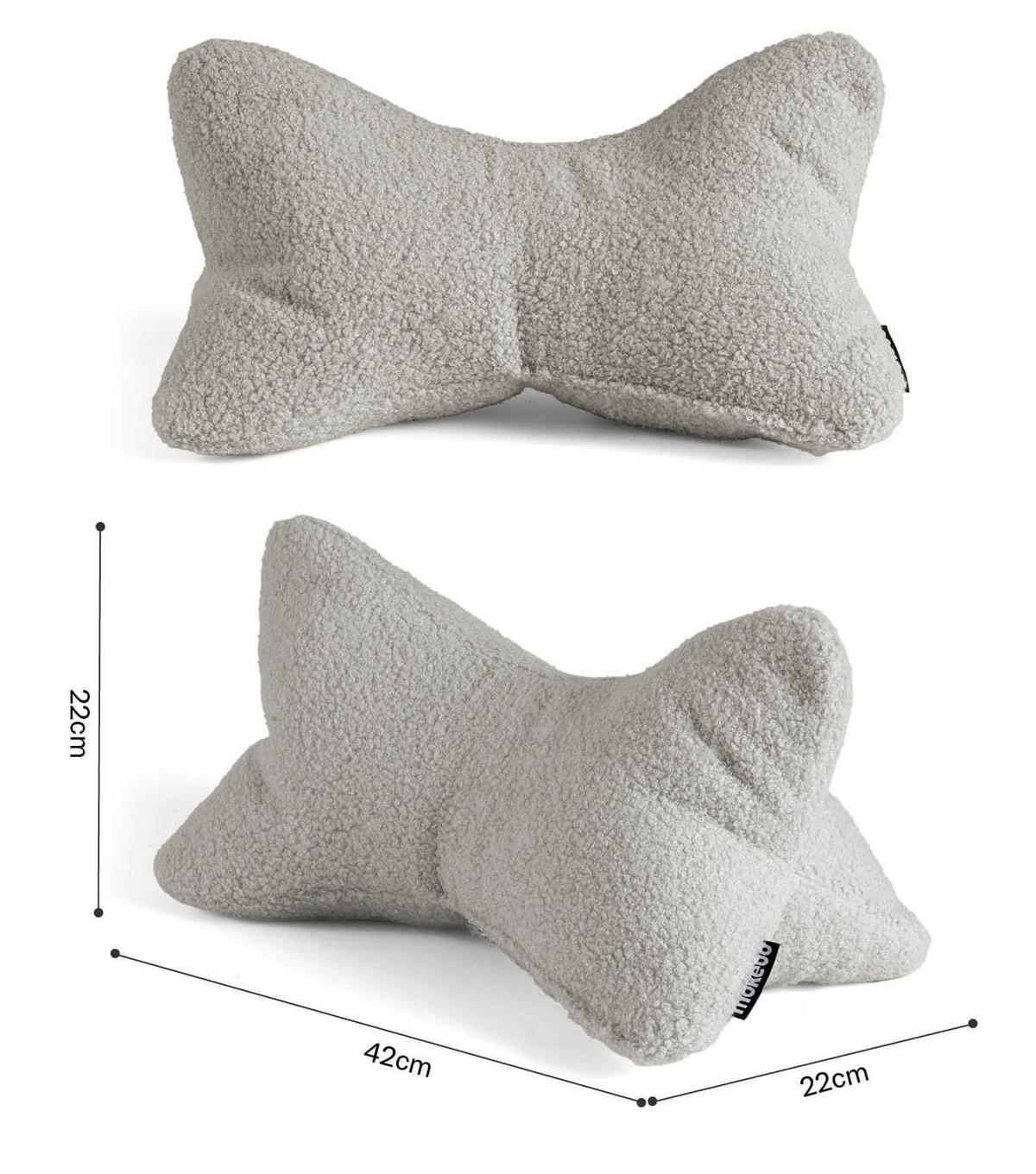 NACKENKISSEN Der Leseknochen - Grau, Textil (42/22cm) - Mokebo