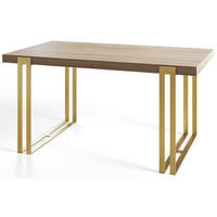 ESSZIMMERTISCH ROSA, ausziehbarer Tisch 120-220X80X77 cm, Farbe: SONOMA, mit Metallbeinen in Farbe Gold - Goldfarben/Sonoma Eiche, Holzwerkstoff (120/80/77cm) - Alpi-Möbel