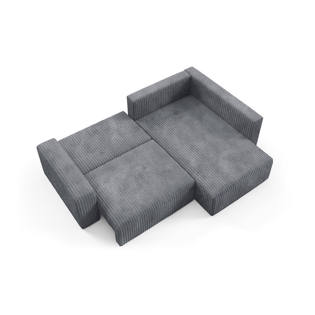 ECKSOFA Angela 4 Sitzplätze Dunkelgrau - Grau, Holz (245/182cm) - Petits-meubles