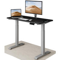 SCHREIBTISCH Elektrisch Höhenverstellbarer HomeOne 120x60cm Grau/Schwarz mit Memory-Funktion, Anti-Kollisions Technologie - Schwarz/Grau, Holzwerkstoff (60/120/72cm) - Desktronic