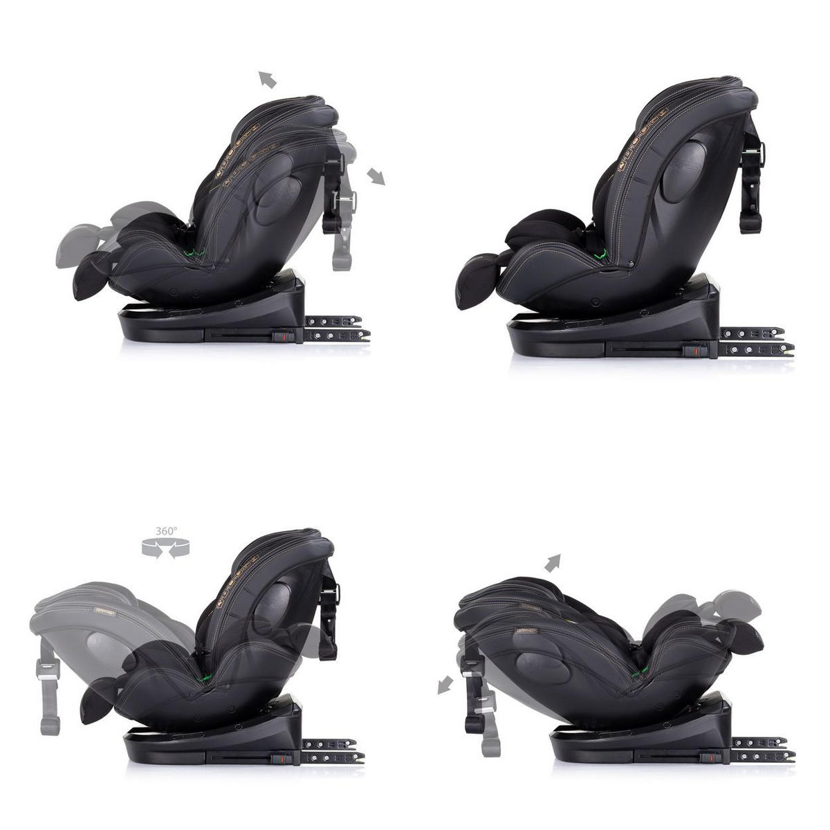 KINDERSITZ Hypnotic i-Size schwarz (40-150cm) Isofix, Top Tether, Kopfstütze - Schwarz, Kunststoff (36/75/45cm) - Chipolino