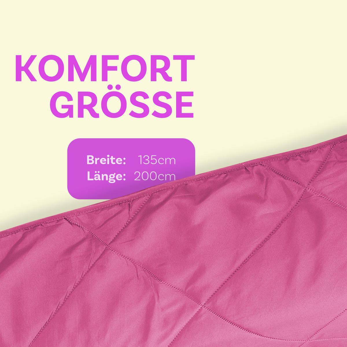 SOMMERBETT Steppbett leicht Pink 135x200 cm - Pink, Textil (135/200cm) - Bestlivings