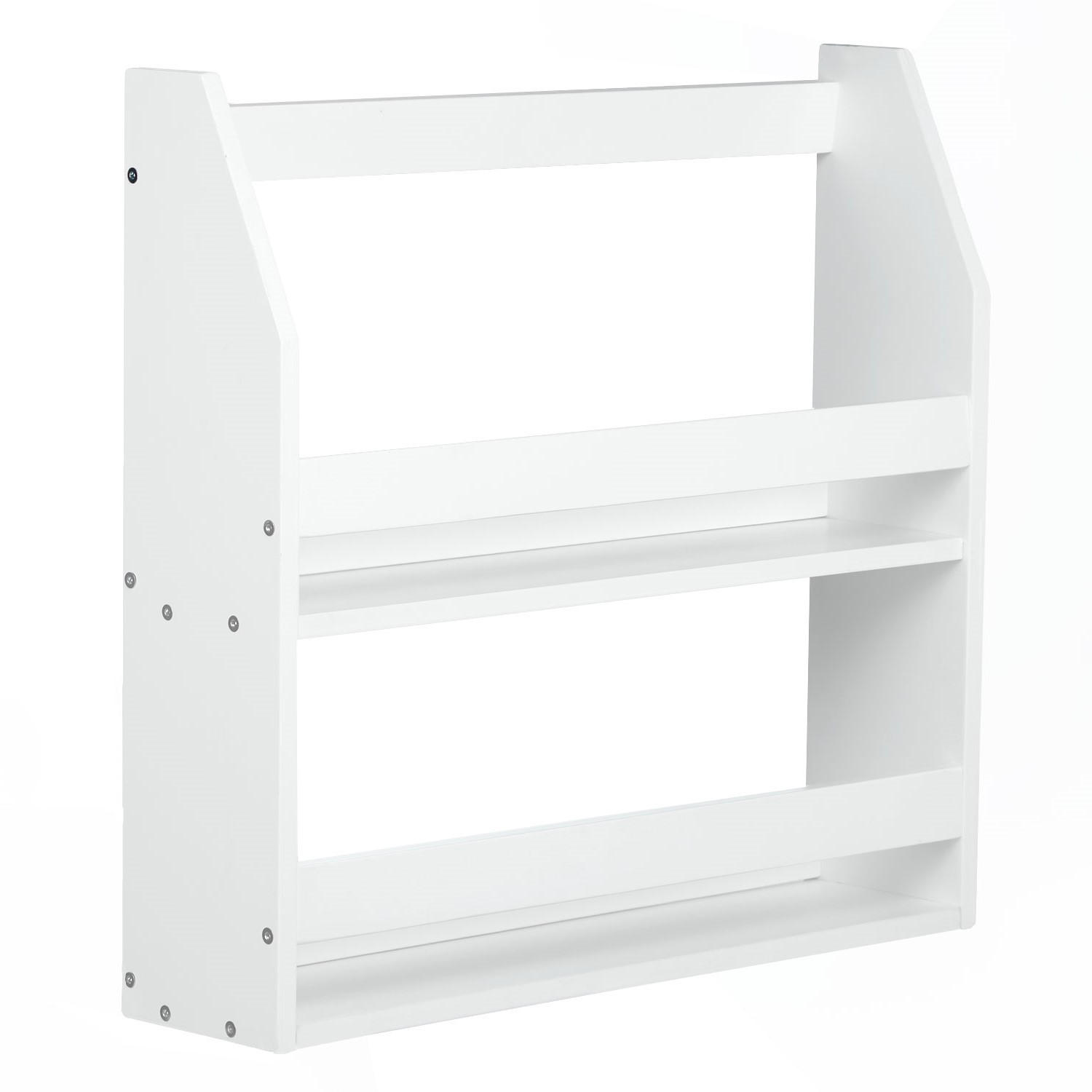 WANDREGAL weiß Bücher 63/60 cm - Weiß, Holz (63/60/15cm) - Homestyle4u