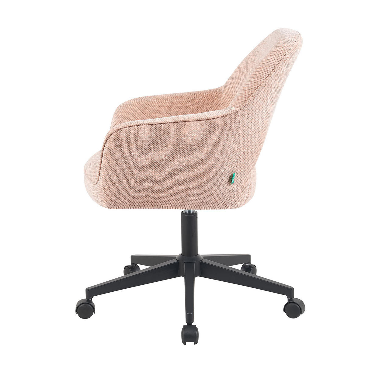 BÜROSTUHL Mika-Ilvy - Schwarz/Rosa, Textil/Metall (60/84/65cm) - DUBI Möbel