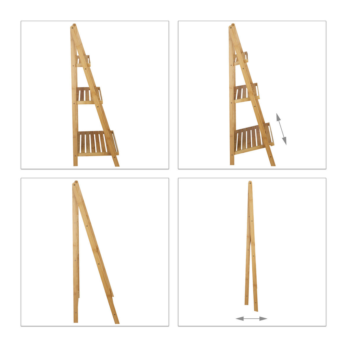 BLUMENTREPPE - Hellbraun, Holz (45/99/32cm) - Relaxdays