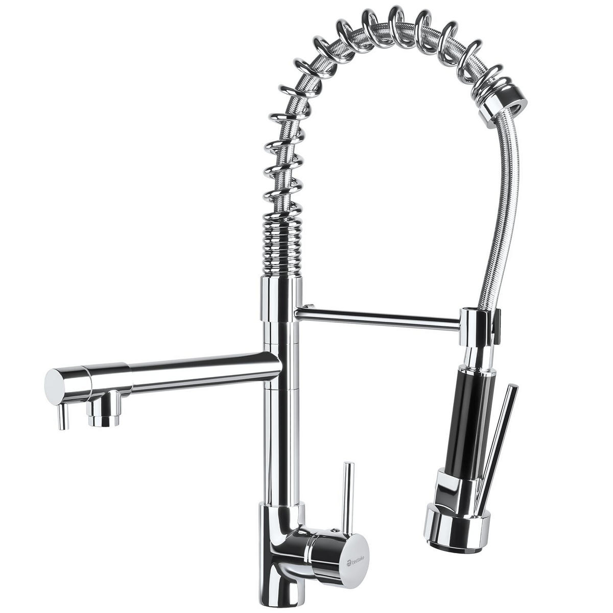 KÜCHENARMATUR, inklusive 2 Anschlussschläuche, grau - Grau, Metall (5/52/24.5cm) - tectake