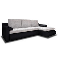 ECKSOFA Santi, Seite: Rechts - Hellgrau/Schwarz, Holz/Textil (226/152cm) - Sofnet