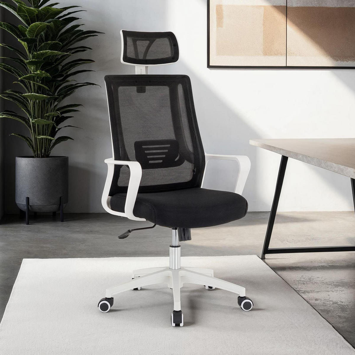 BÜRODREHSTUHL AUCKLAND schwarz - Schwarz, Kunststoff (58/124/63cm) - IDIMEX