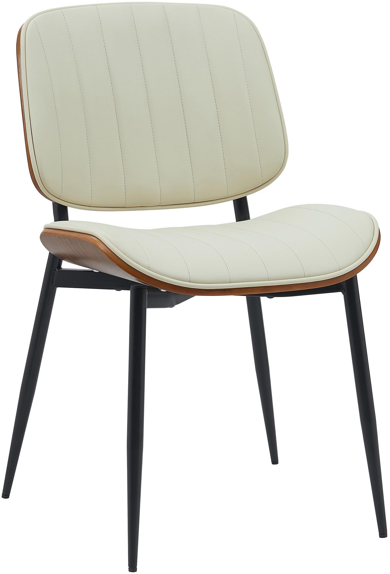 STUHL Lederlook walnuss/creme - Walnussfarben/Creme, Textil/Metall (49/83/57cm) - CLP