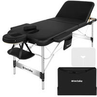 MASSAGELIEGE 3 Zonen Phuket,212 x 103 x 90 cm,schwarz - Schwarz, Metall (103/90/212cm) - tectake