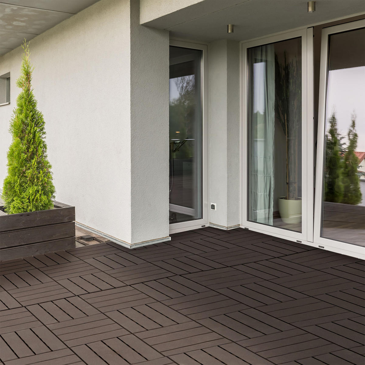 TERRASSENFLIESEN DE-10144 Klicksystem mit Drainage Braun - Braun, Kunststoff (30/30/2cm) - ComfortXL