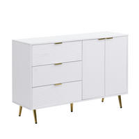 SIDEBOARD weiß & wellen-design mit 3 schubladen & 2 türen - Weiß, Holzwerkstoff (120/80.5/38cm) - Urban Meuble