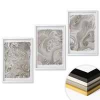 WANDBILDER 3er-Set - 40x60 cm Weißer Rahmen - Moderne Formen Malerei - Weiß, Kunststoff (40/60cm) - ArtPrintCave