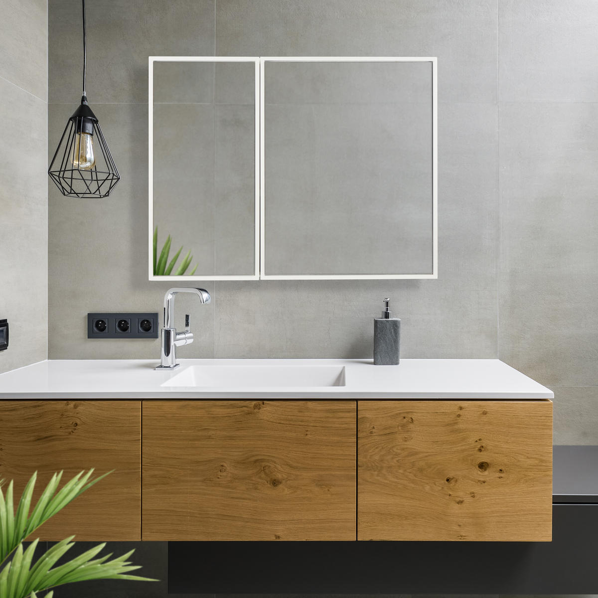 SPIEGELSCHRANK - Multicolor, Glas/Holzwerkstoff (65/50/15.5cm) - Relaxdays