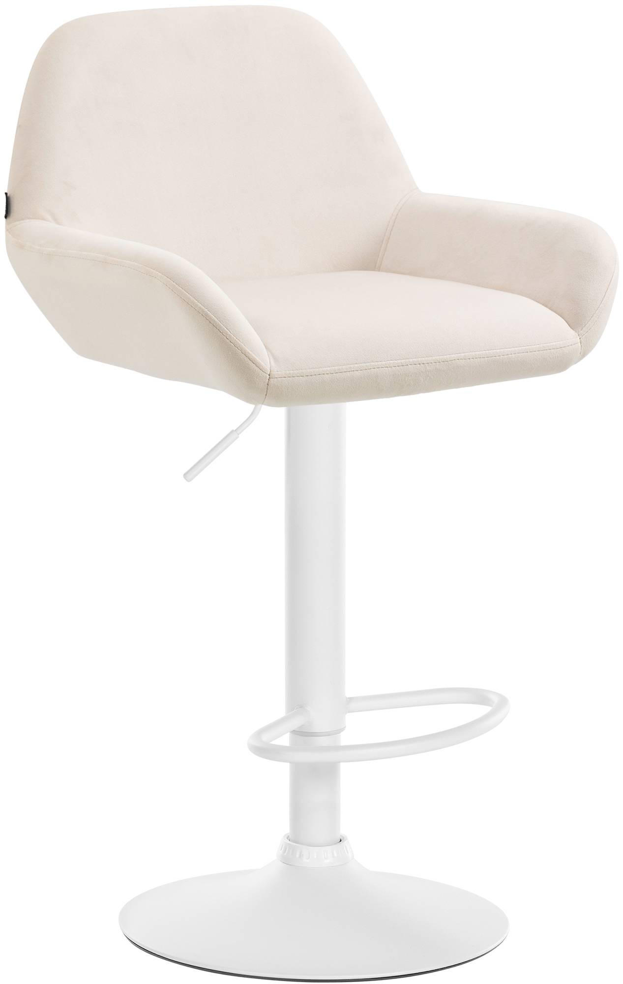 BARHOCKER Samt creme - Creme/Weiß, Textil/Metall (51/89/52cm) - CLP