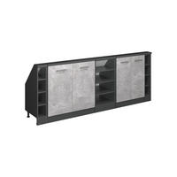 KUCHYŇSKÁ SKŘÍŇKA POD ŠIKMOU STŘECHU R-Line Beton/antracit - šedá/antracitová, kompozitní dřevo (210/81.6/46cm) - Vicco