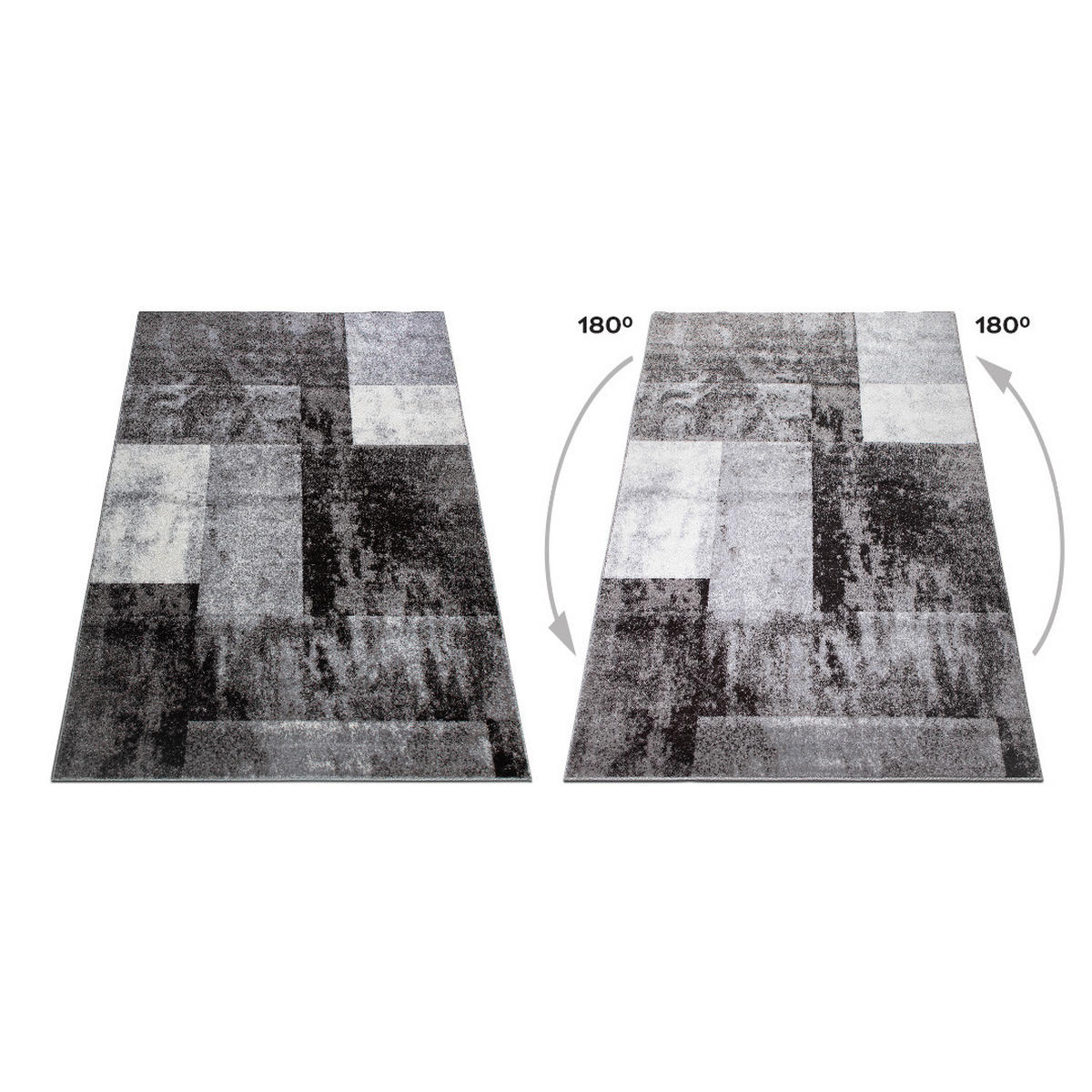 BETTUMRANDUNG Phönix abstraktes Design grau 1 x 67 x 340 cm, 2 x 67 x 140 cm Set 3-teilig - Grau, Kunststoff/Textil (67/620cm)