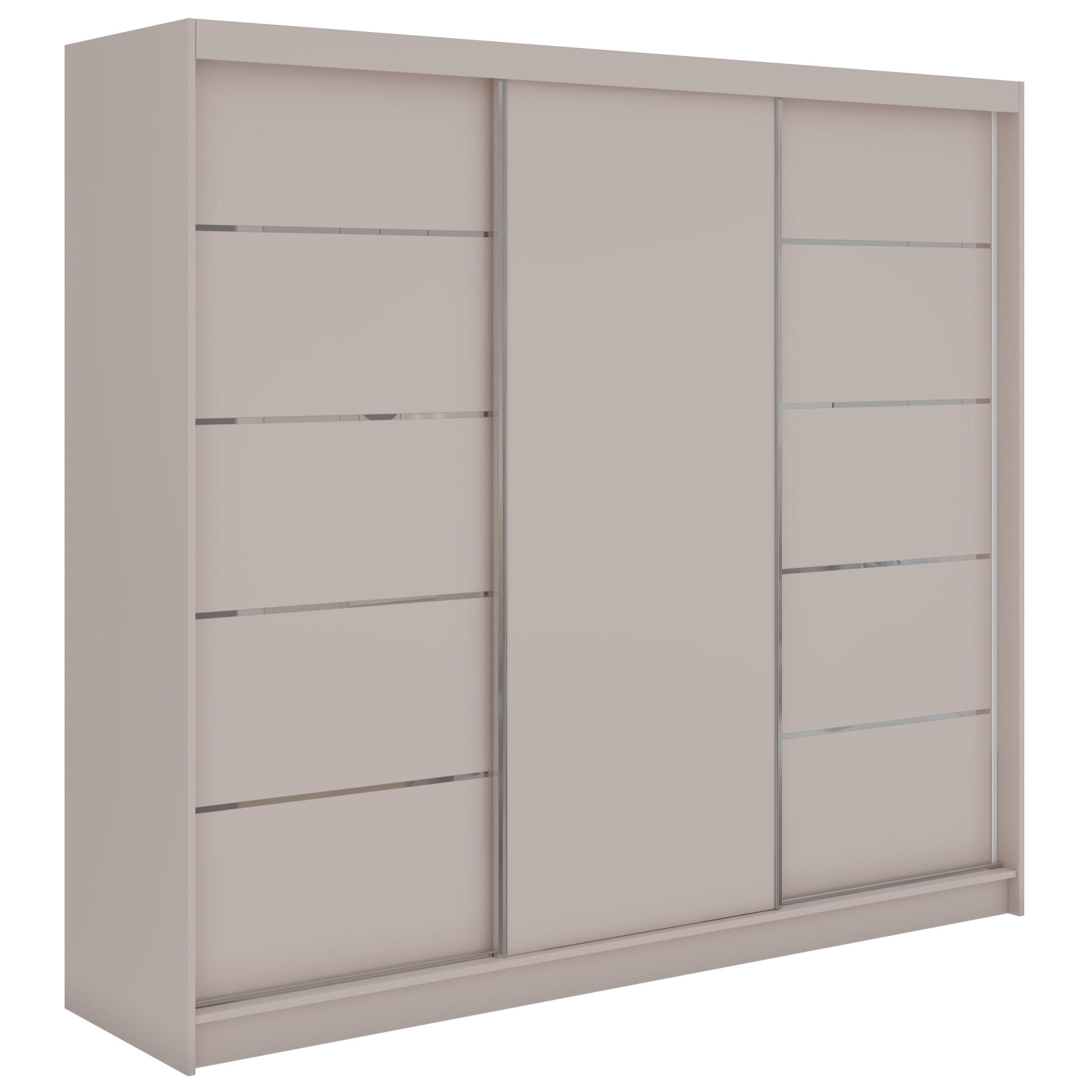 SCHWEBETÜRENSCHRANK 240 - MACEDONIA - Kaschmir - Kaschmir/Alufarben, Holzwerkstoff/Metall (240/216/61cm) - MKS