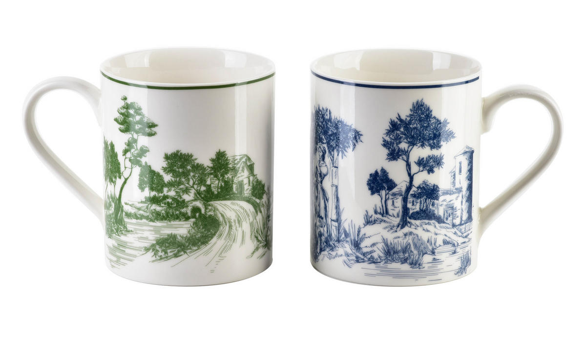 BECHER Colorato Grün Blau 25/9.5/10 cm Keramik - Blau/Grün, Keramik (9.5/10/25cm) - Mondex