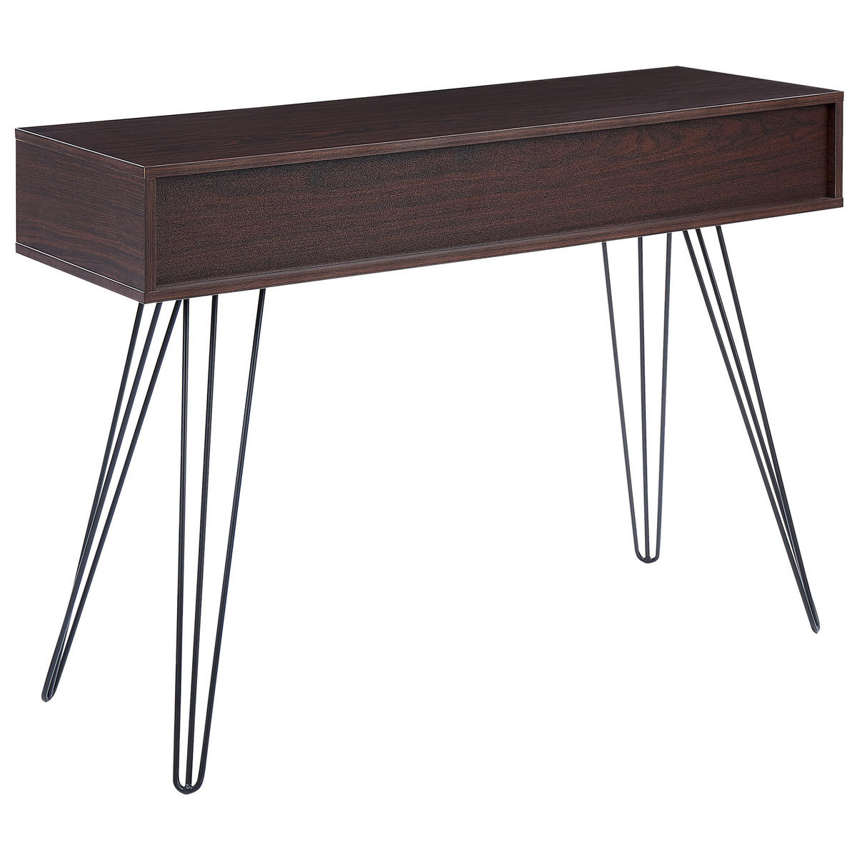 KONSOLENTISCH dunkler Holzfarbton/schwarz 3 Schubladen Malsala - Dunkelbraun/Schwarz, Holzwerkstoff (39/110/79cm) - Beliani