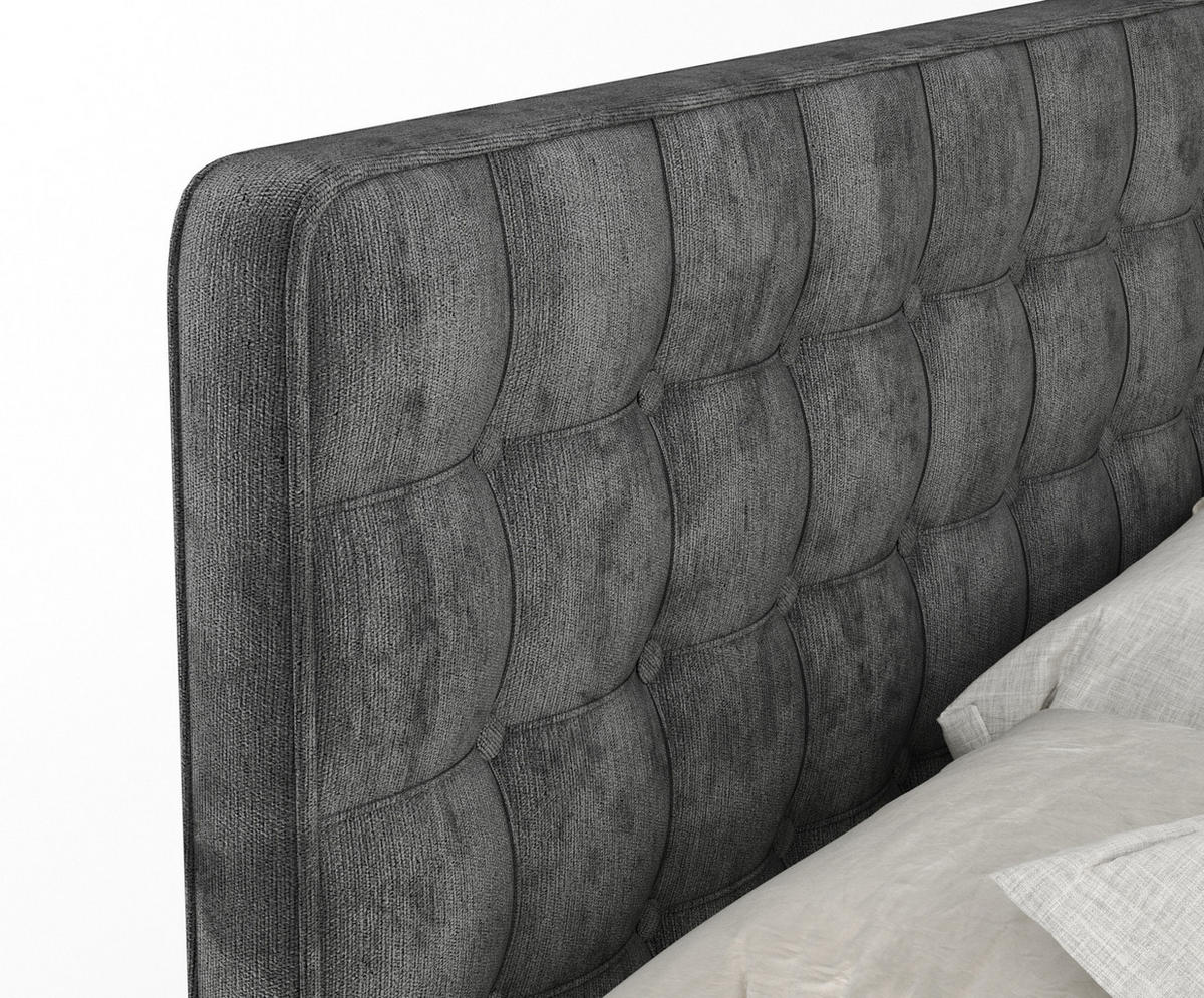 BOXSPRINGBETT Velouria Anthrazit 160/200 cm - Anthrazit/Schwarz, Holz/Holzwerkstoff (160/200cm) - Maison de Reve