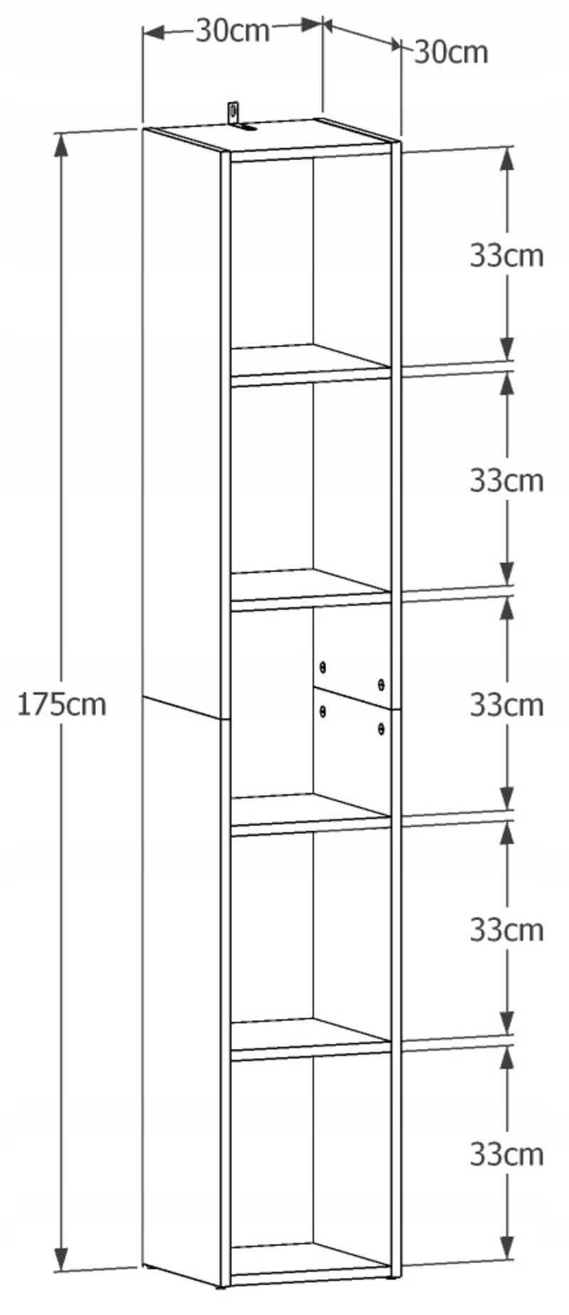 Thumbnail - Matkam Möbel Hochregal, Sonoma Eiche, Holzwerkstoff, 30x175x30 cm, Wohnzimmer, ,