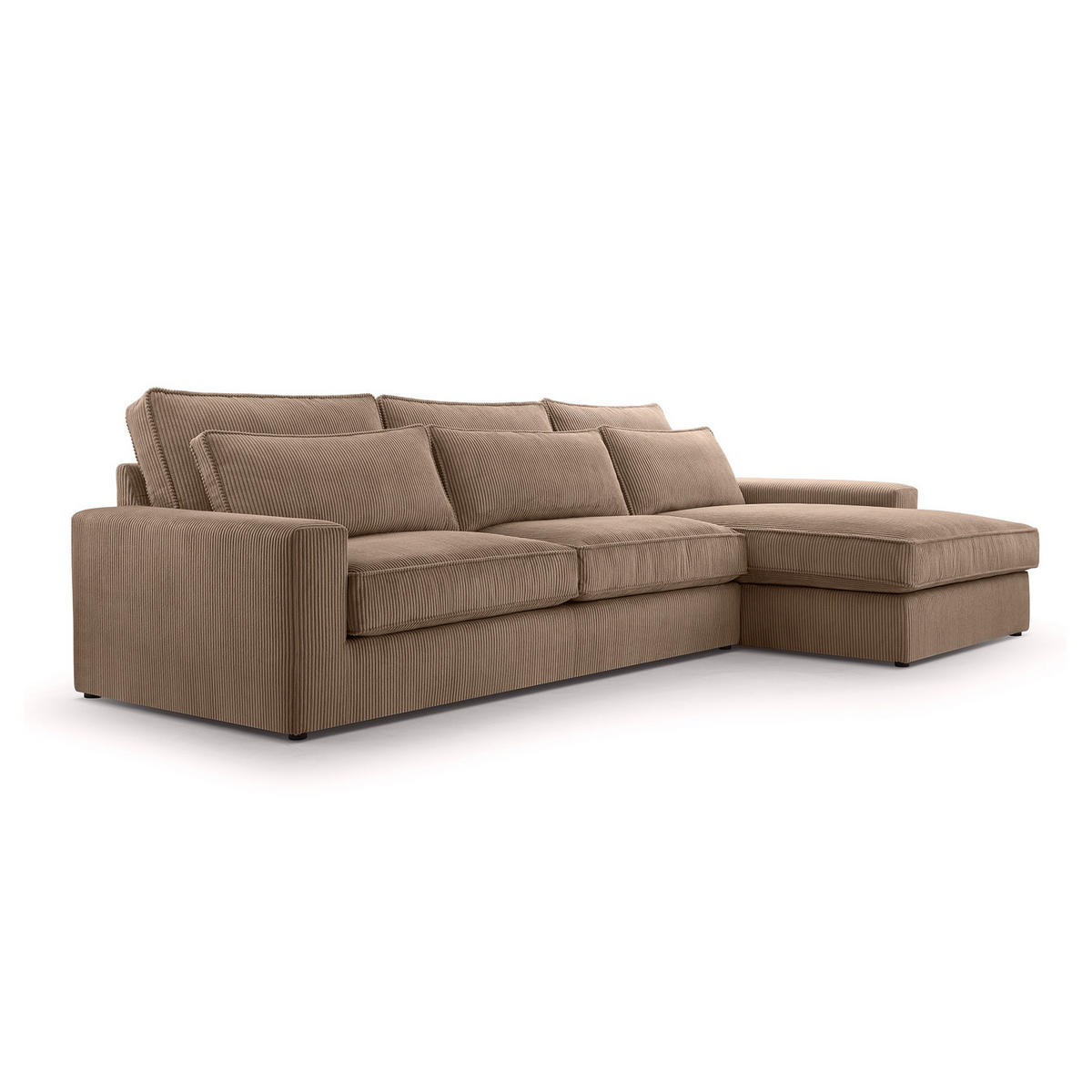 ECKSOFA 4 Sitzer Medan Mini, Braun - Braun, Textil (276/176cm) - Fedve
