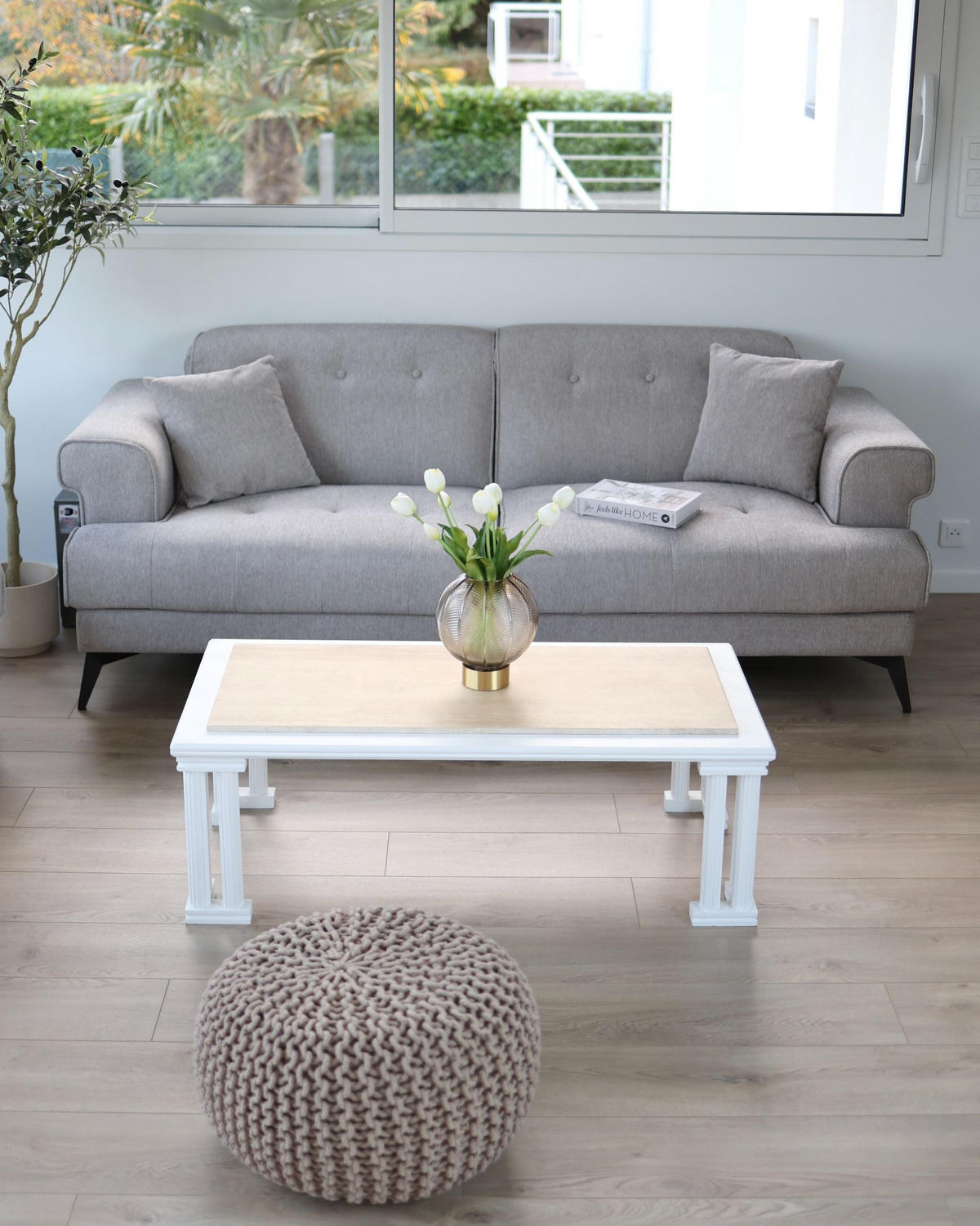 POHOVKA 3-místná Látka Taupe Skive - šedohnědá, textil (214/88/85cm) - Beliani
