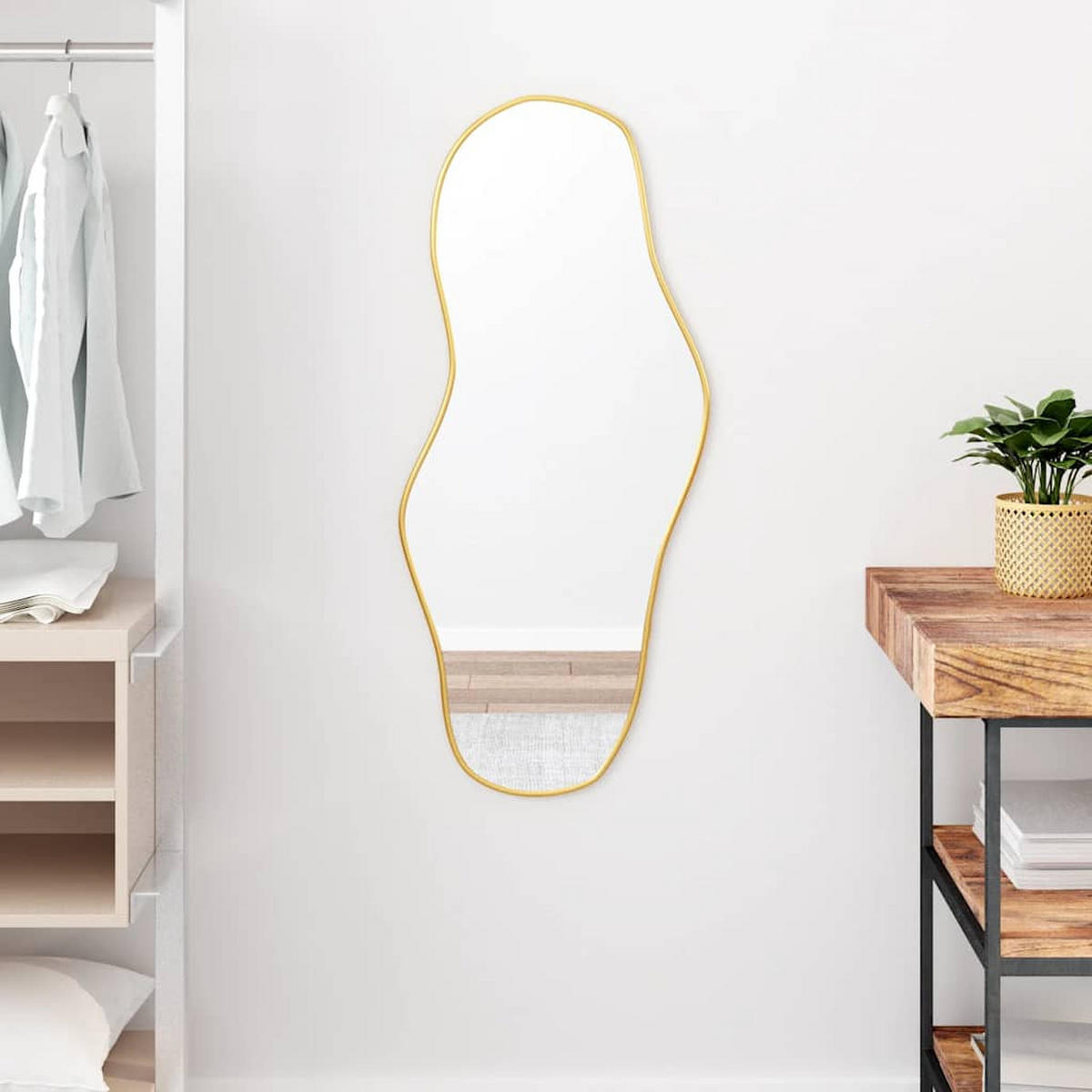 WANDSPIEGEL Golden 90/40 Cm - Goldfarben, Glas (40/90/90cm) - vidaXL