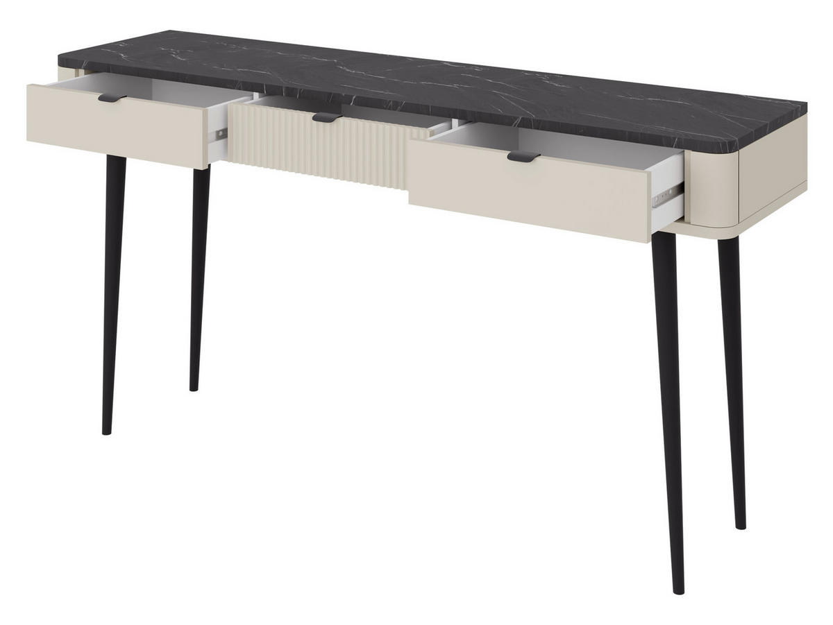 KONSOLENTISCH Marly RE15 - Kaschmir/Schwarz, Holzwerkstoff/Metall (40/130/82cm) - MIRJAN24