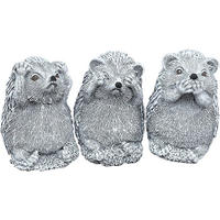 STEINFIGUR 3er Set Igel Nichts sehen Sagen hören frostfest Steinguss - Grau, Stein (6/8/6cm) - stoneandstyle